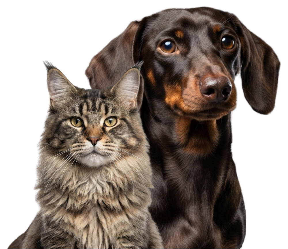 Un perro y un gato